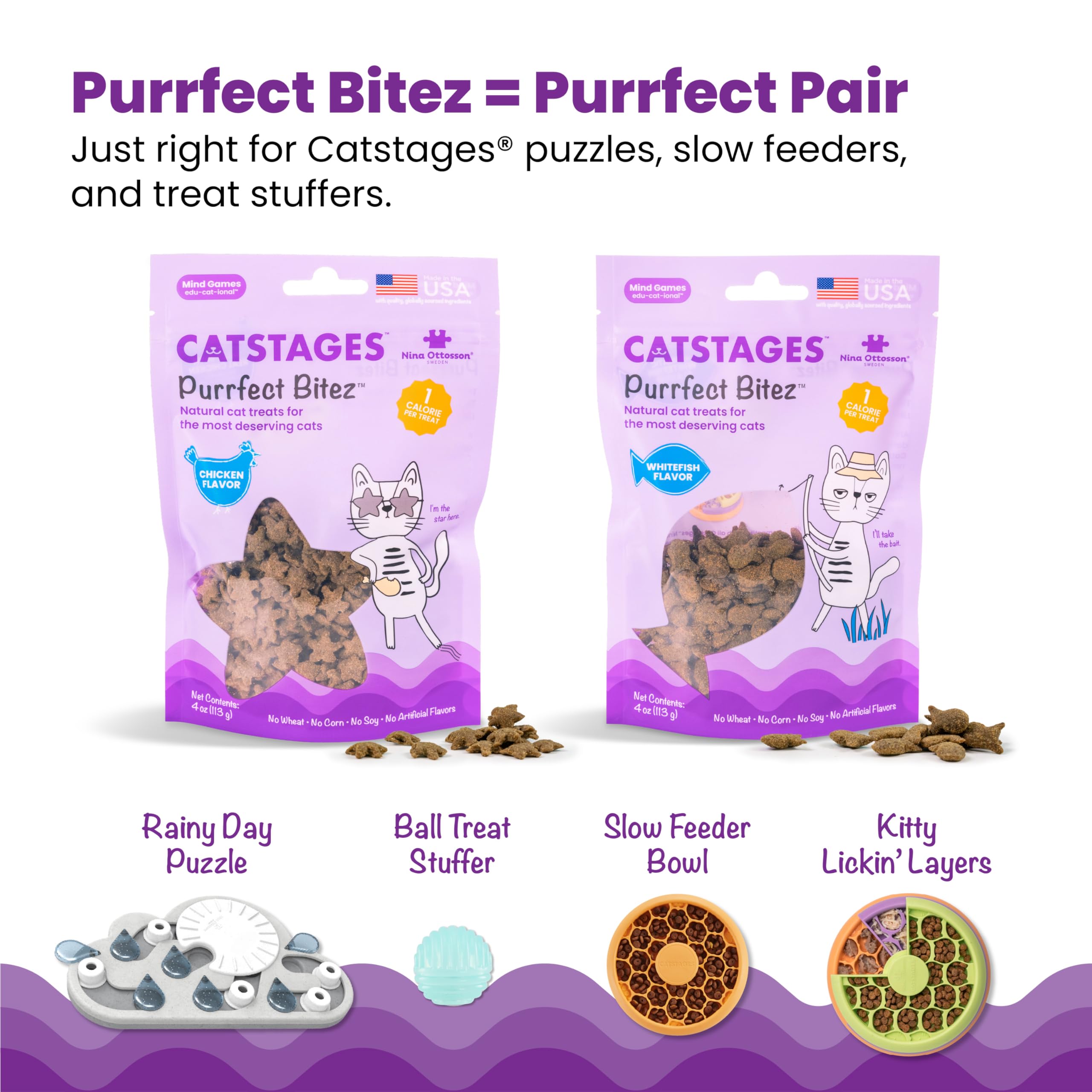 Catstages beside ruler showing 14-inch scale for size reference