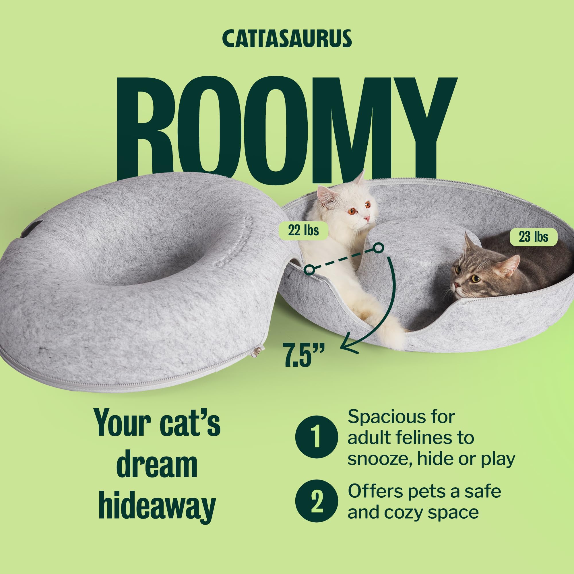 Macro of Cattasaurus felt texture showing wear-resistant, odor-resistant benefit