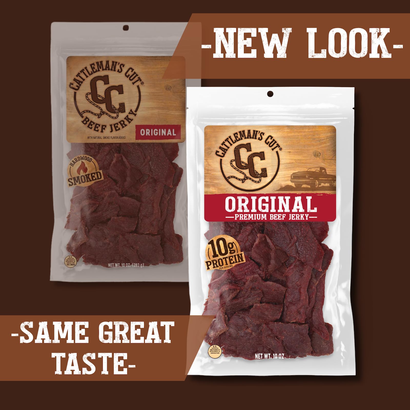 CATTLEMAN'S CUT close-up of jerky texture highlighting tender marinated steak
