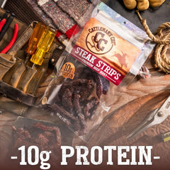 CATTLEMAN'S CUT open resealable bag with visible strips for grab-and-go convenience