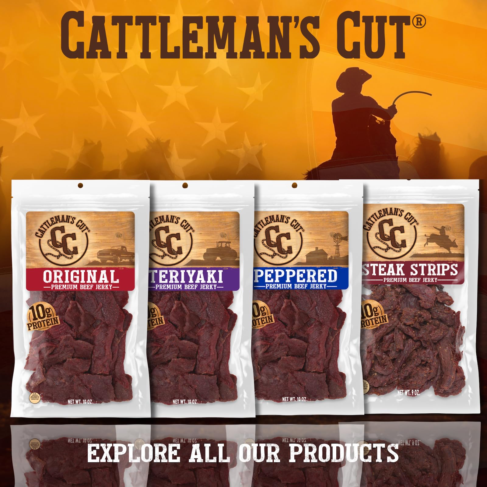 CATTLEMAN'S CUT in outdoor setting illustrating travel-ready protein snack