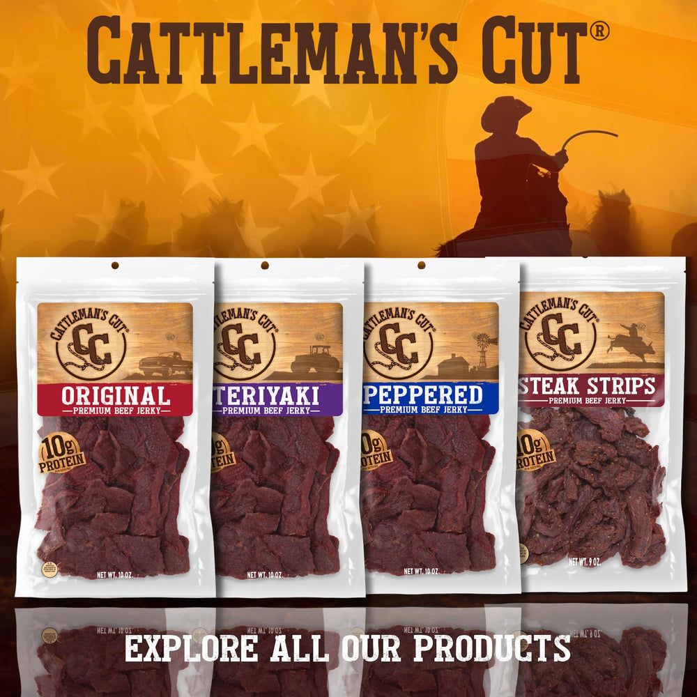 CATTLEMAN'S CUT in outdoor setting illustrating travel-ready protein snack