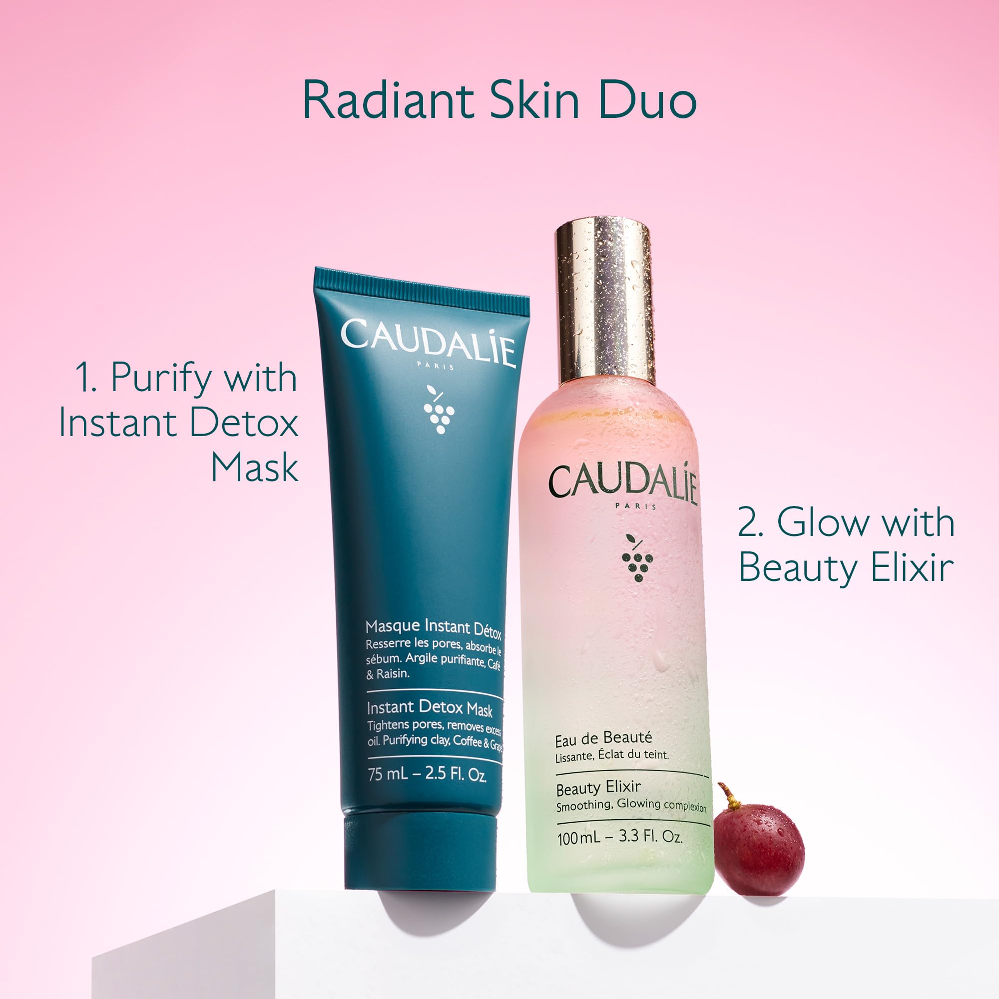 Caudalie Beauty Elixir in a travel pouch showing portability and convenience benefit