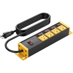 CCCEI front view showing metal housing and four outlets for durable workshop use