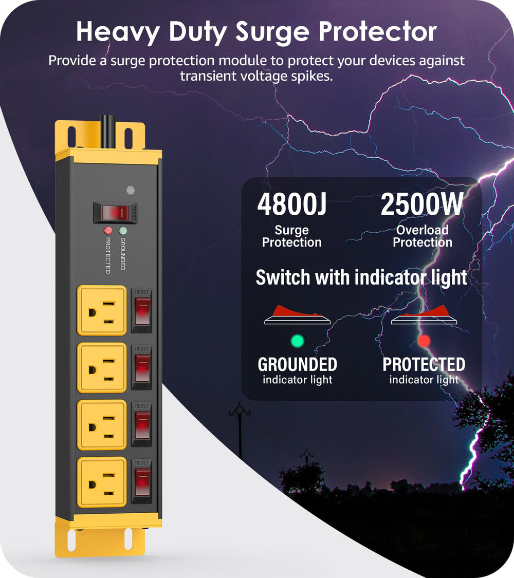 CCCEI plug and 6ft 12-gauge cord providing reach and reduced voltage drop