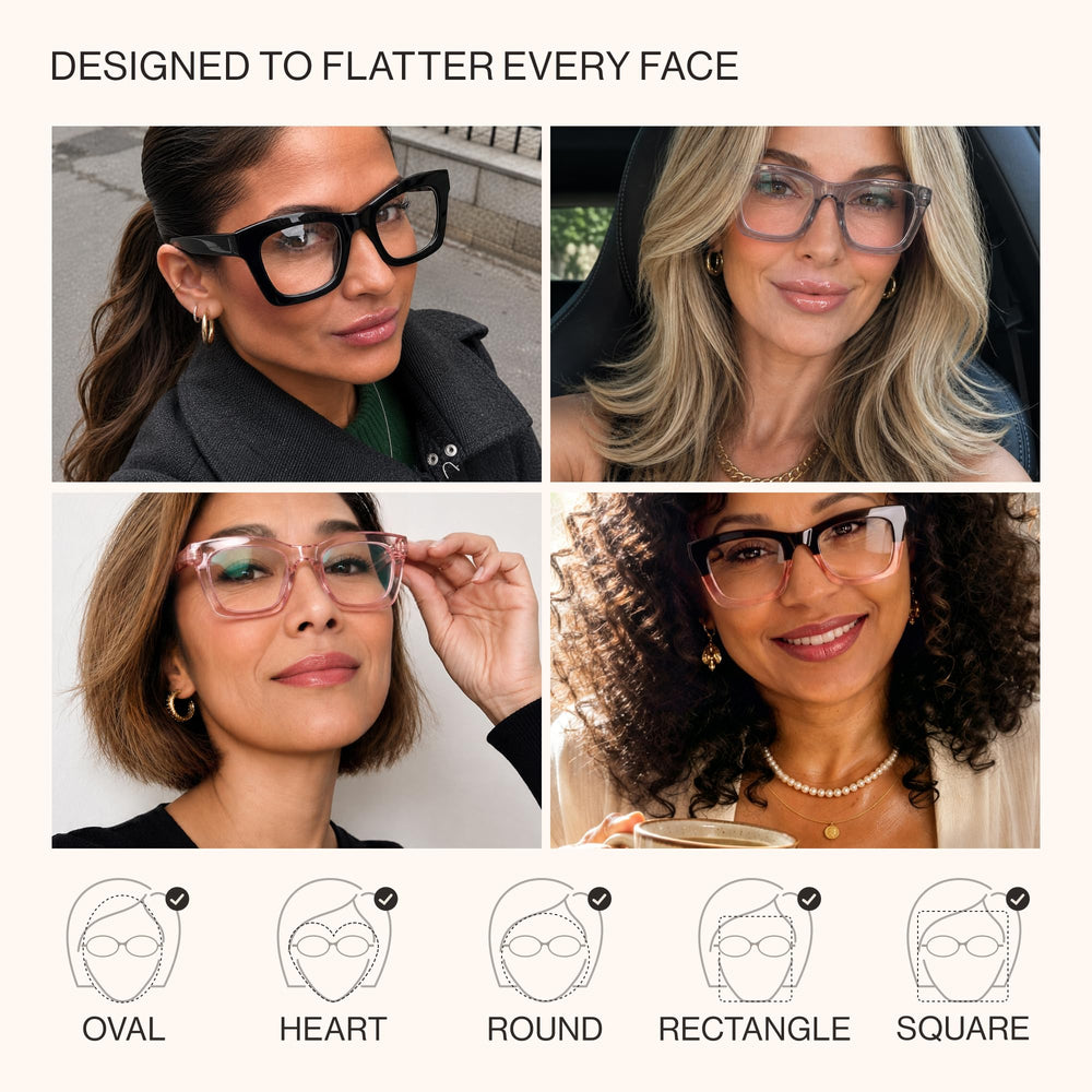 CCVOO woman reading a book wearing glasses to show comfortable focus and relaxed posture