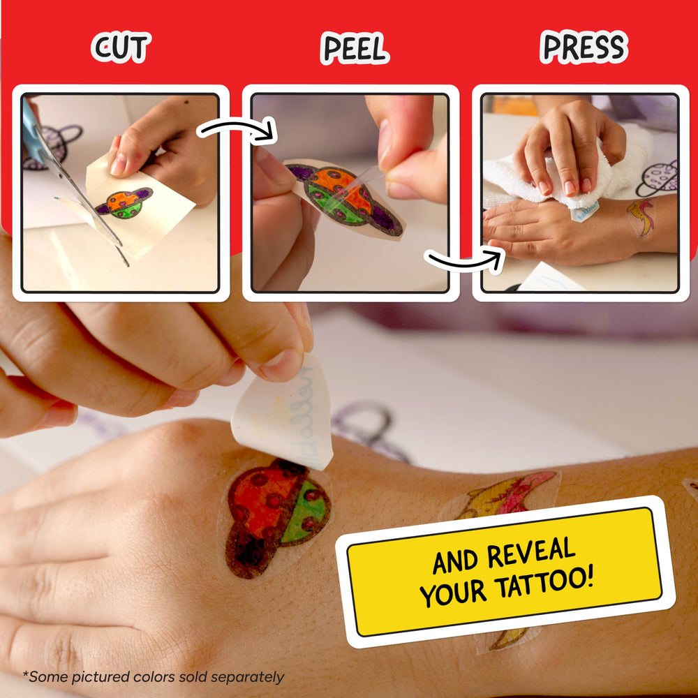 CEACO Hello Blink child applying transfer sheet demonstrating simple application