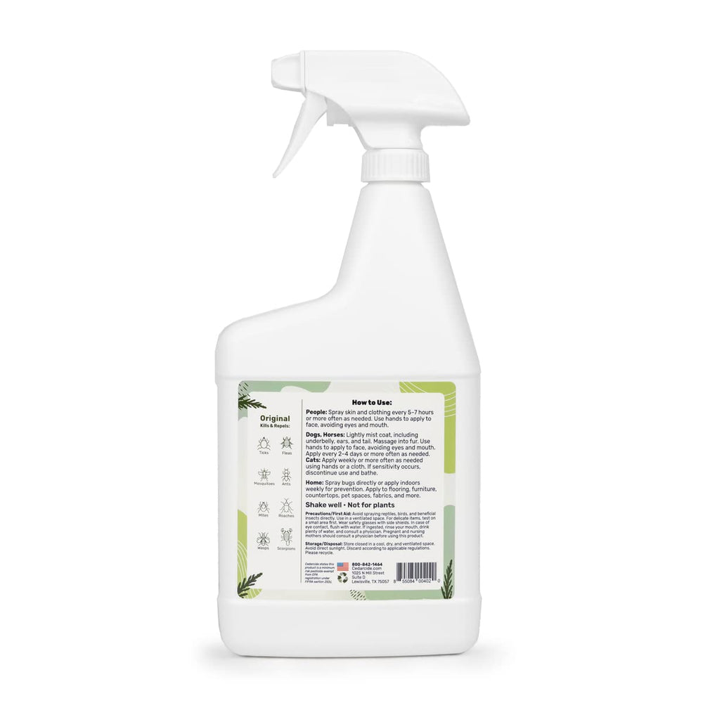 Cedarcide used in backyard patio setting to repel mosquitoes outdoors