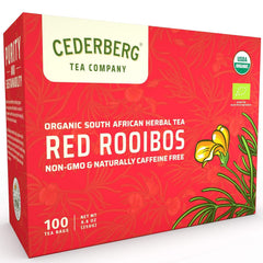 Cederberg Tea Company front packaging showing freshness and organic seal