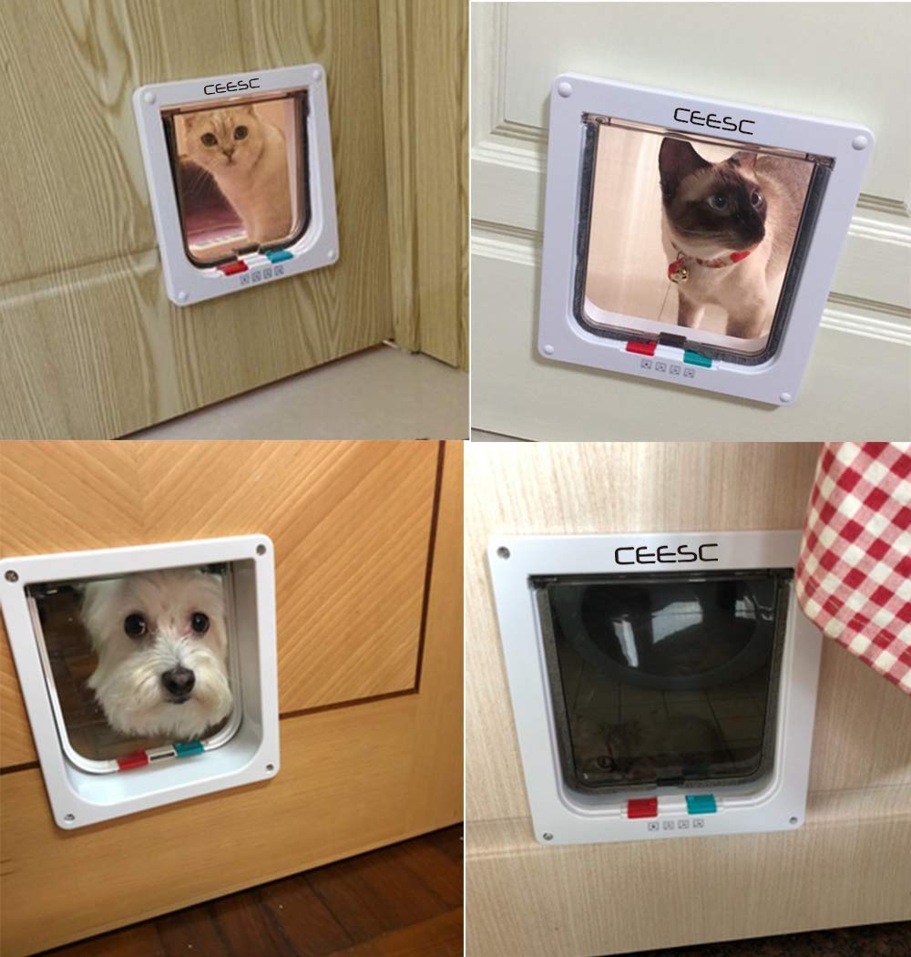 CEESC close-up of transparent flap texture, clear view reduces pet anxiety