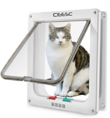 CEESC front view of x-large cat door showing frame and flap, durable entry benefit