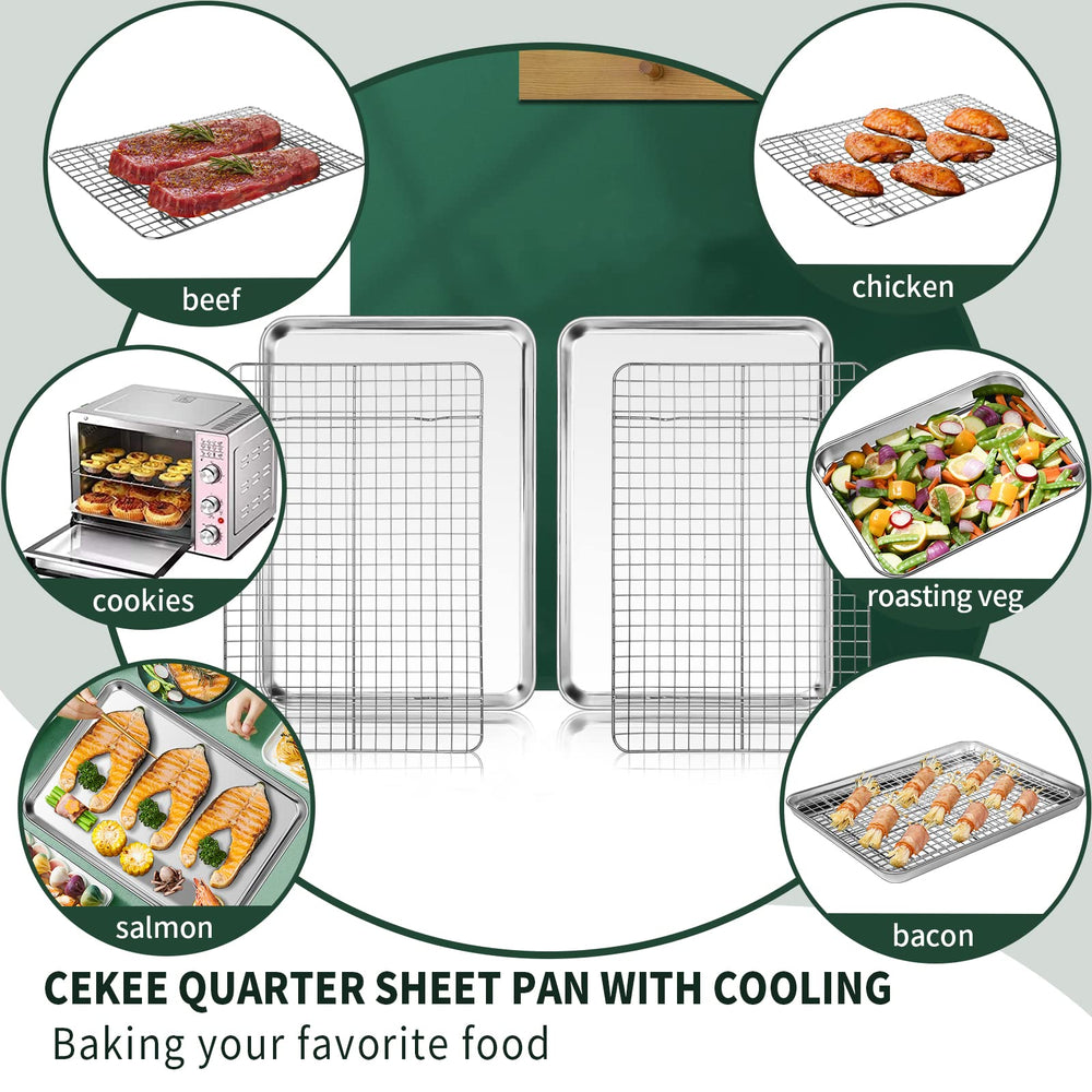 CEKEE baking sheet in oven demonstrating even heat distribution and browning