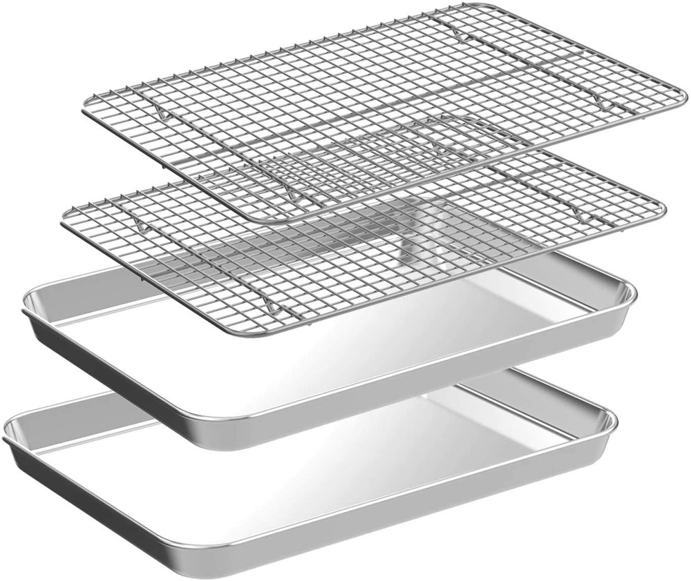 CEKEE front view of quarter sheet set showing durable stainless finish and safe grip