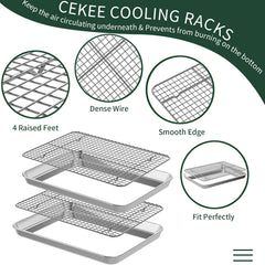CEKEE stacked pans and racks saving kitchen space and organized storage