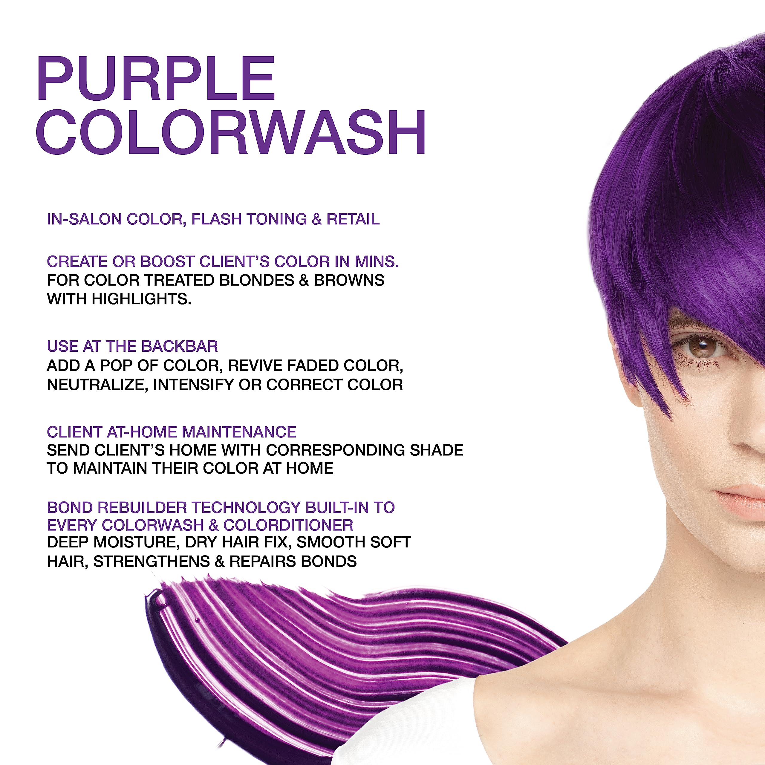 Celeb Luxury rich purple lather closeup showing even color deposit and cleansing benefit