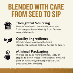 Celestial Seasonings brewed tea in a mug offering warming comfort and chai flavor benefit