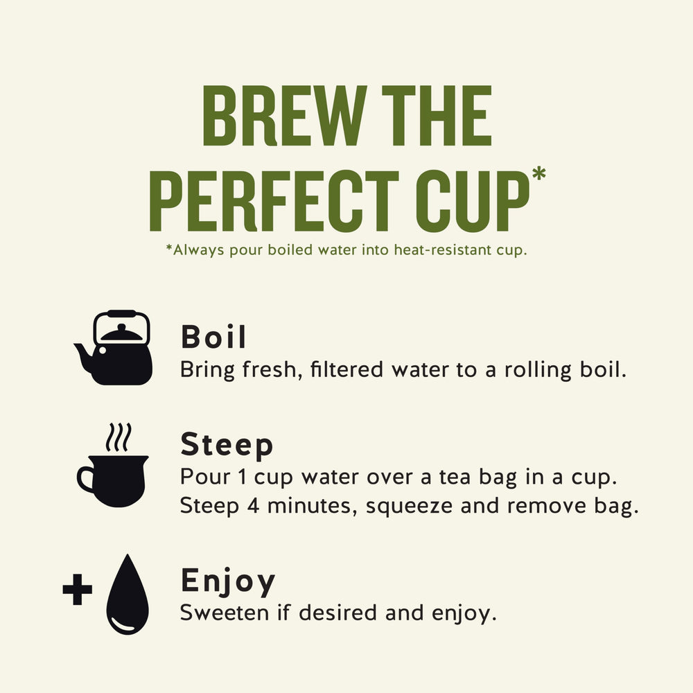 Ingredient label on Celestial Seasonings box showing natural botanicals benefit
