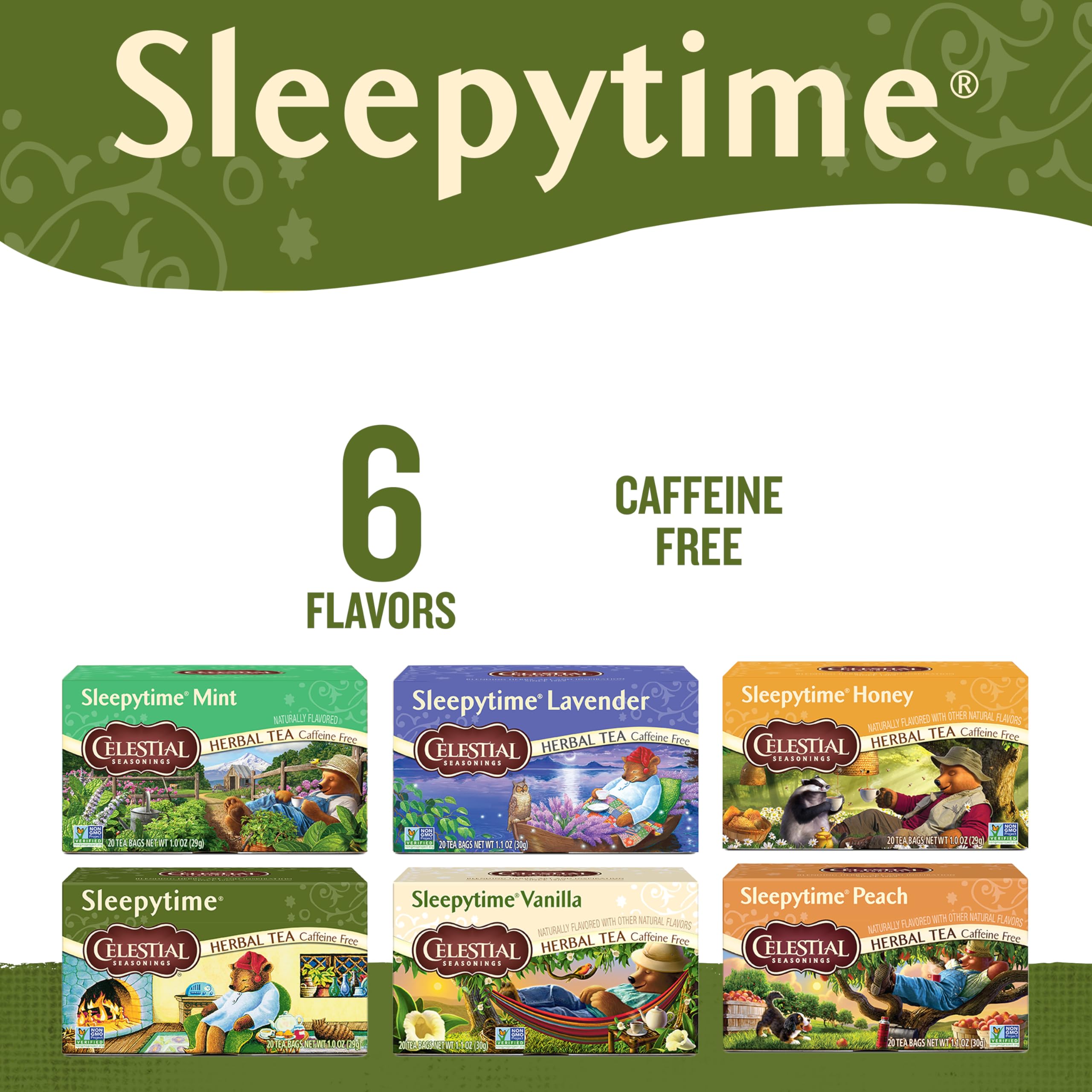 Close-up of a Celestial Seasonings tea bag highlighting tagless design benefit
