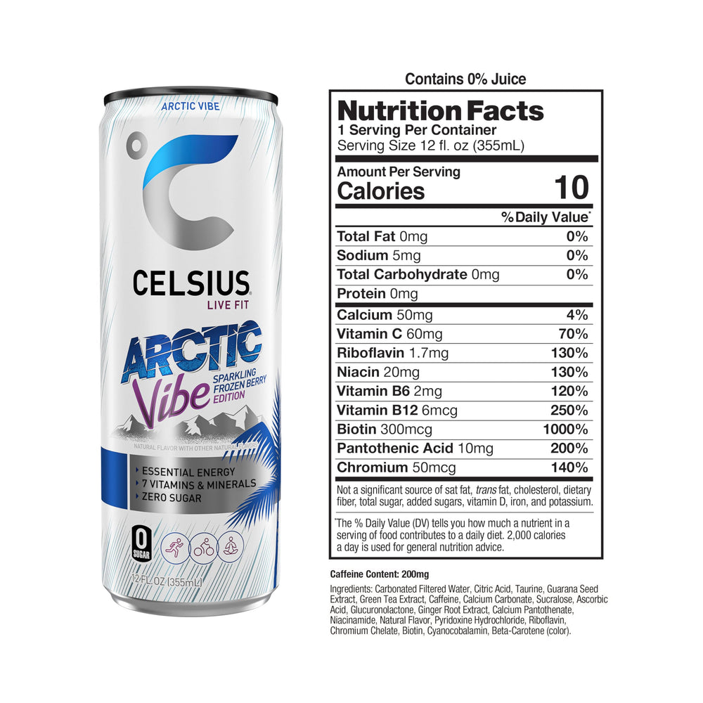 CELSIUS close-up of carbonation and texture highlighting refreshing sparkle and bold flavor