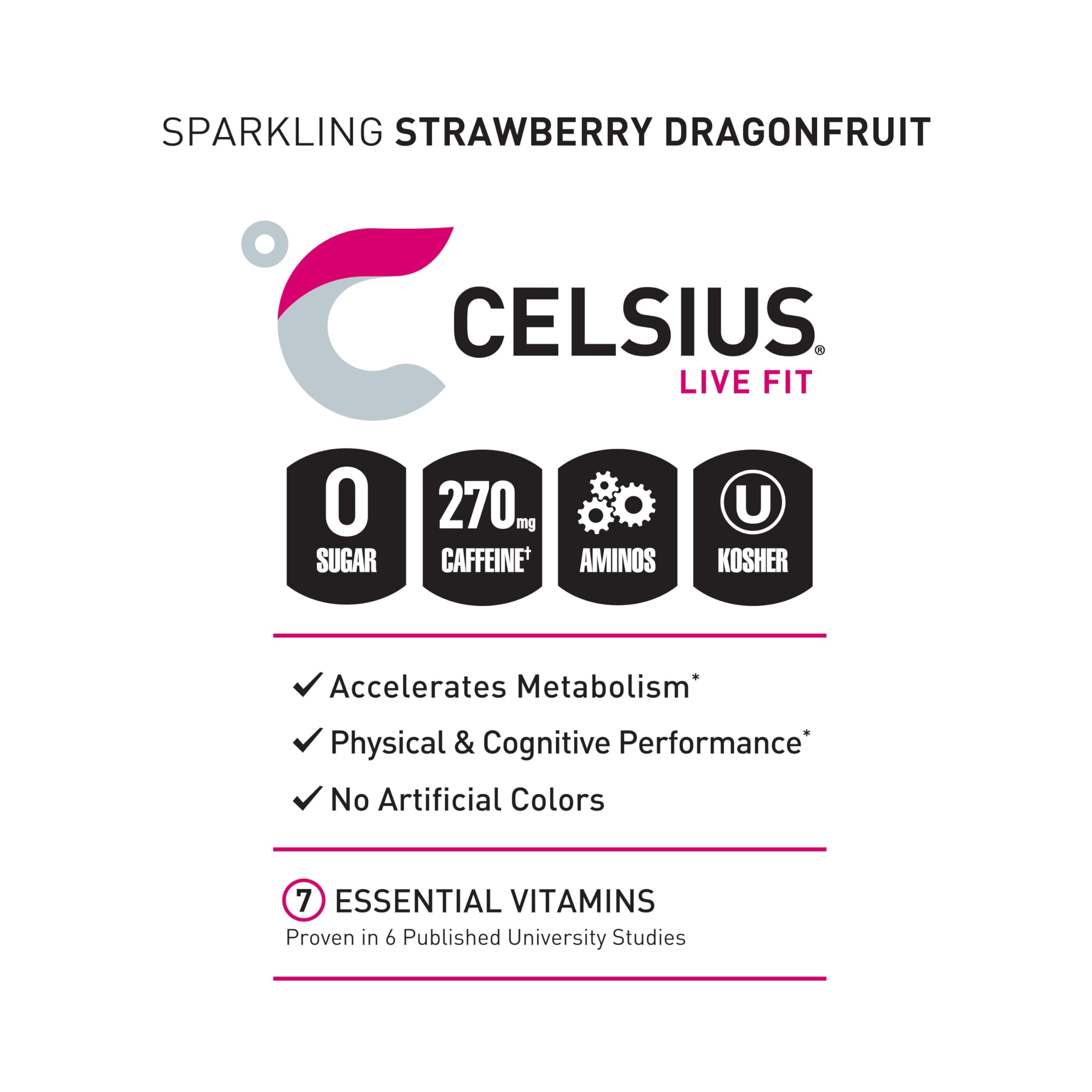 CELSIUS can held in hand to show 16 fl oz size and portable convenience