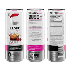 CELSIUS close-up of can texture and nutrition panel highlighting clean ingredients benefit