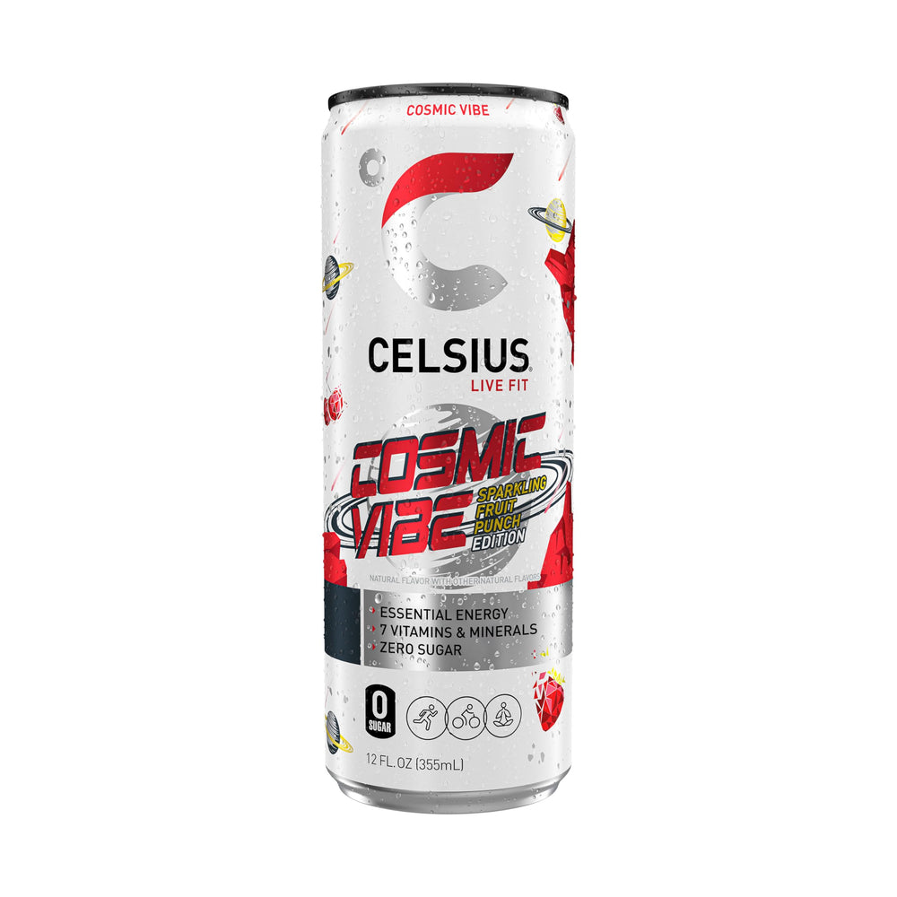 CELSIUS can in hand demonstrating slim can size and easy portability
