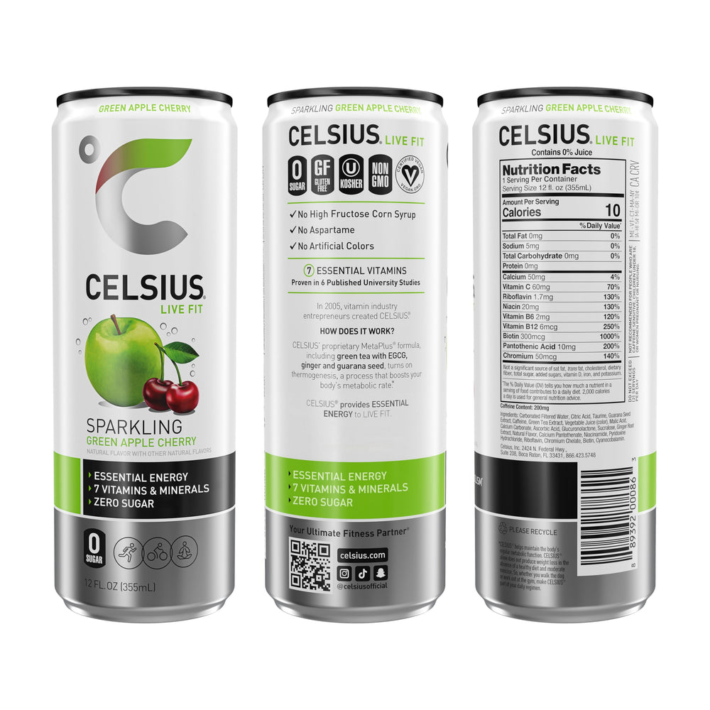 CELSIUS pouring into a glass with ice, delivering refreshing pre-workout energy