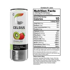 CELSIUS label close-up highlighting MetaPlus vitamins and ingredient details