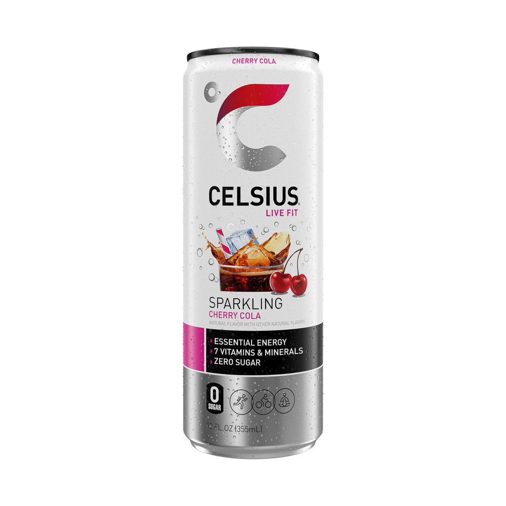 CELSIUS in a runner's hand during workout demonstrating portable energy boost benefit