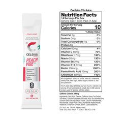 CELSIUS powder texture in spoon showing mixability and vibrant flavor