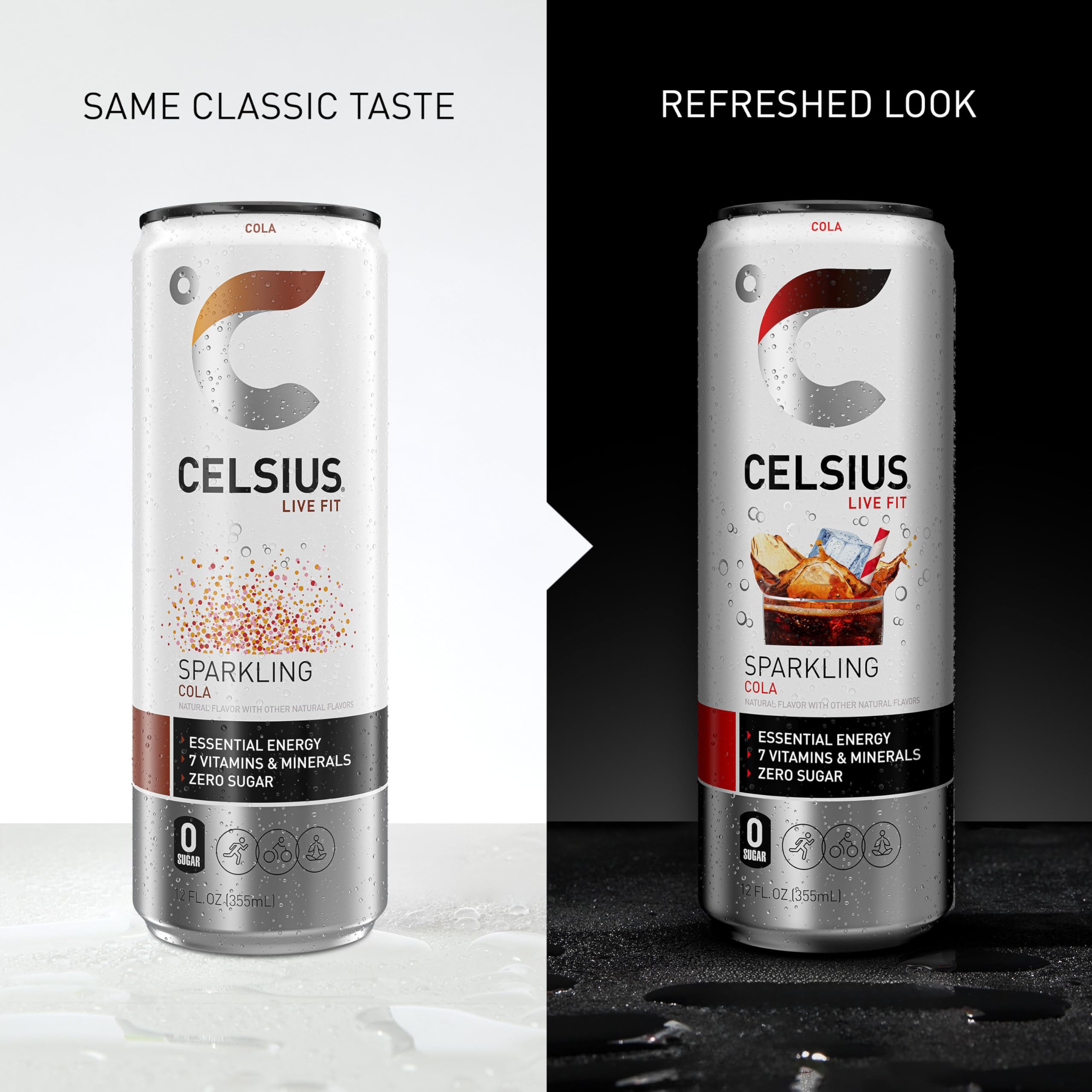 CELSIUS pack of 12 box scale showing quantity and storage convenience