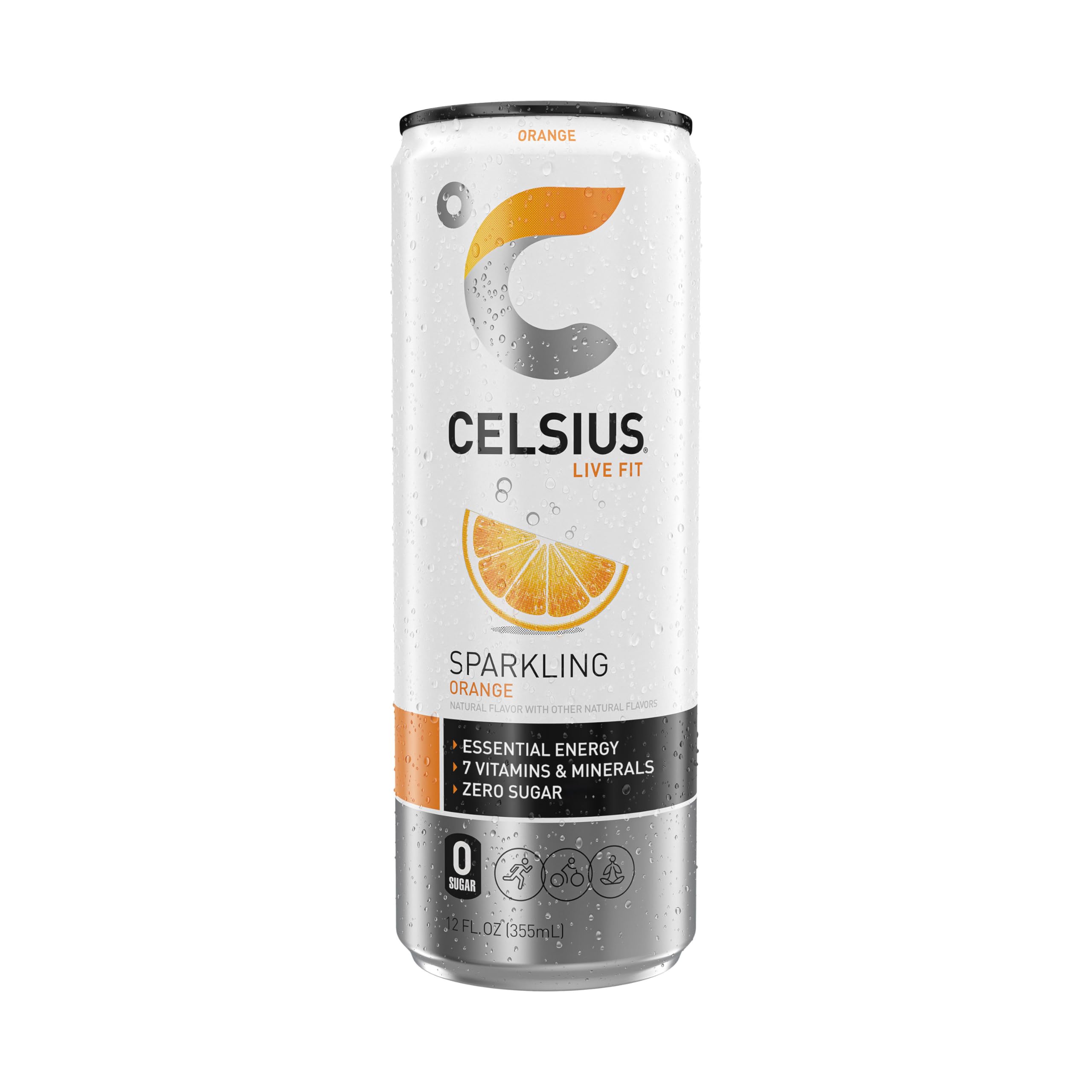 CELSIUS can beside gym gear highlighting energy support for active lifestyles