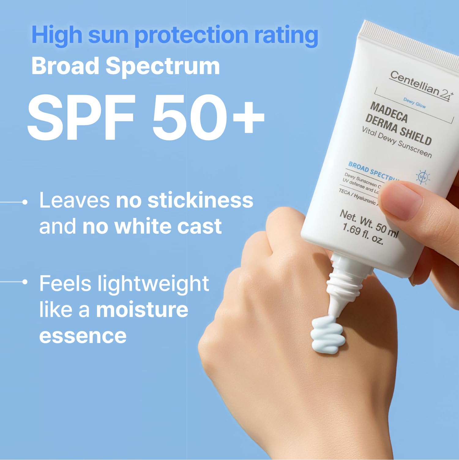 CENTELLIAN 24 applied on model face outdoors showing comfortable daily wear benefit