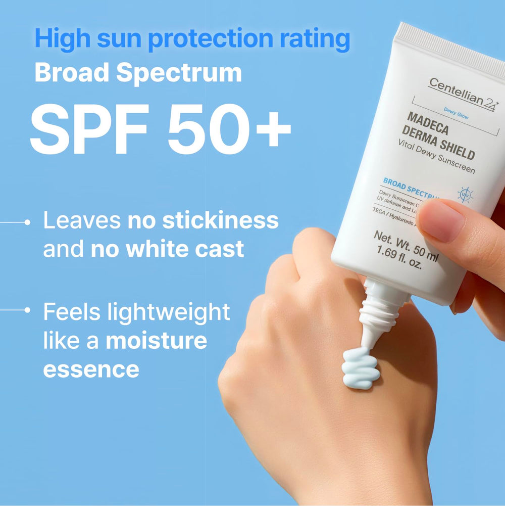 CENTELLIAN 24 applied on model face outdoors showing comfortable daily wear benefit