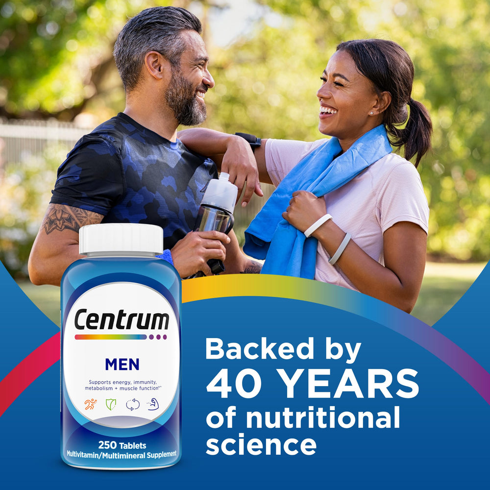 Centrum side label listing key ingredients and non-GMO claim
