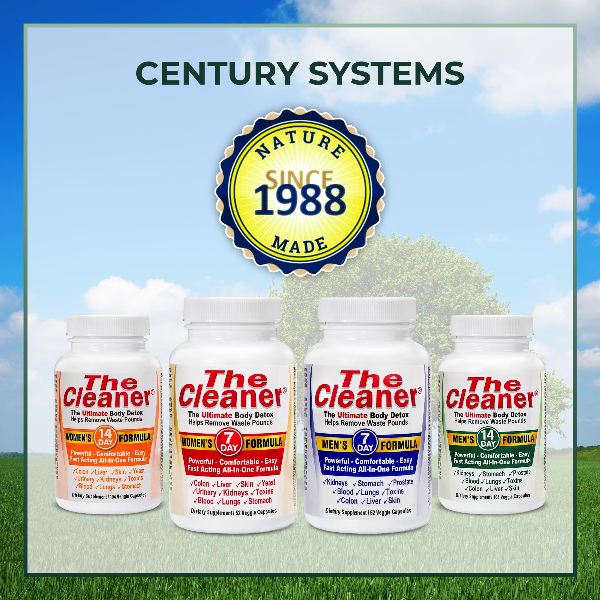Century Systems The Cleaner man holding a capsule depicting easy use during a daily routine