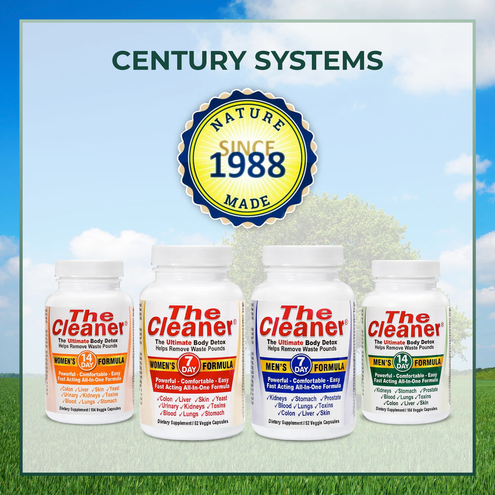 Century Systems The Cleaner man holding a capsule depicting easy use during a daily routine