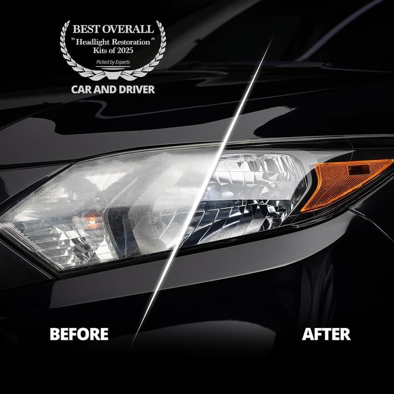 CERAKOTE before and after headlight comparison showing restored clarity