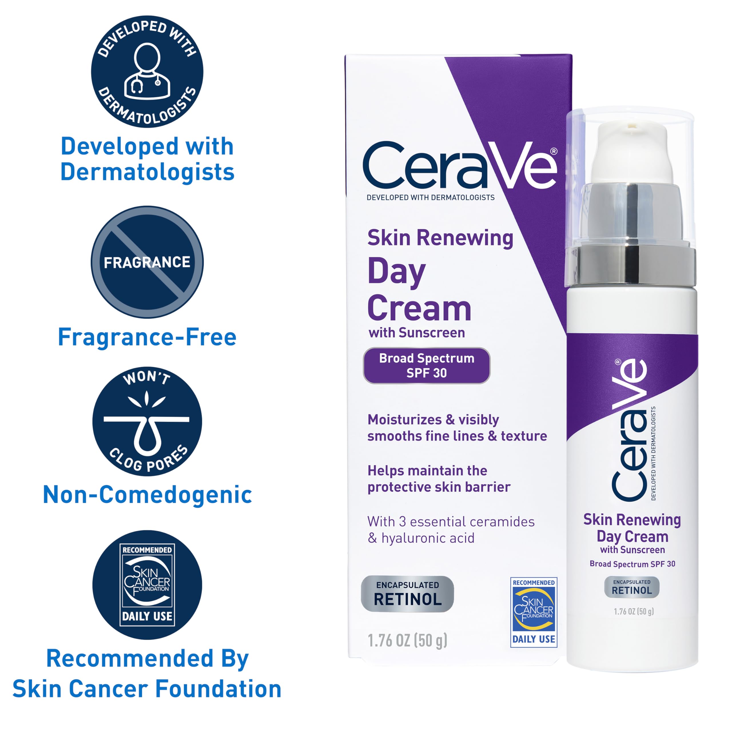 CeraVe Day Cream ingredient label highlighting ceramides and retinol