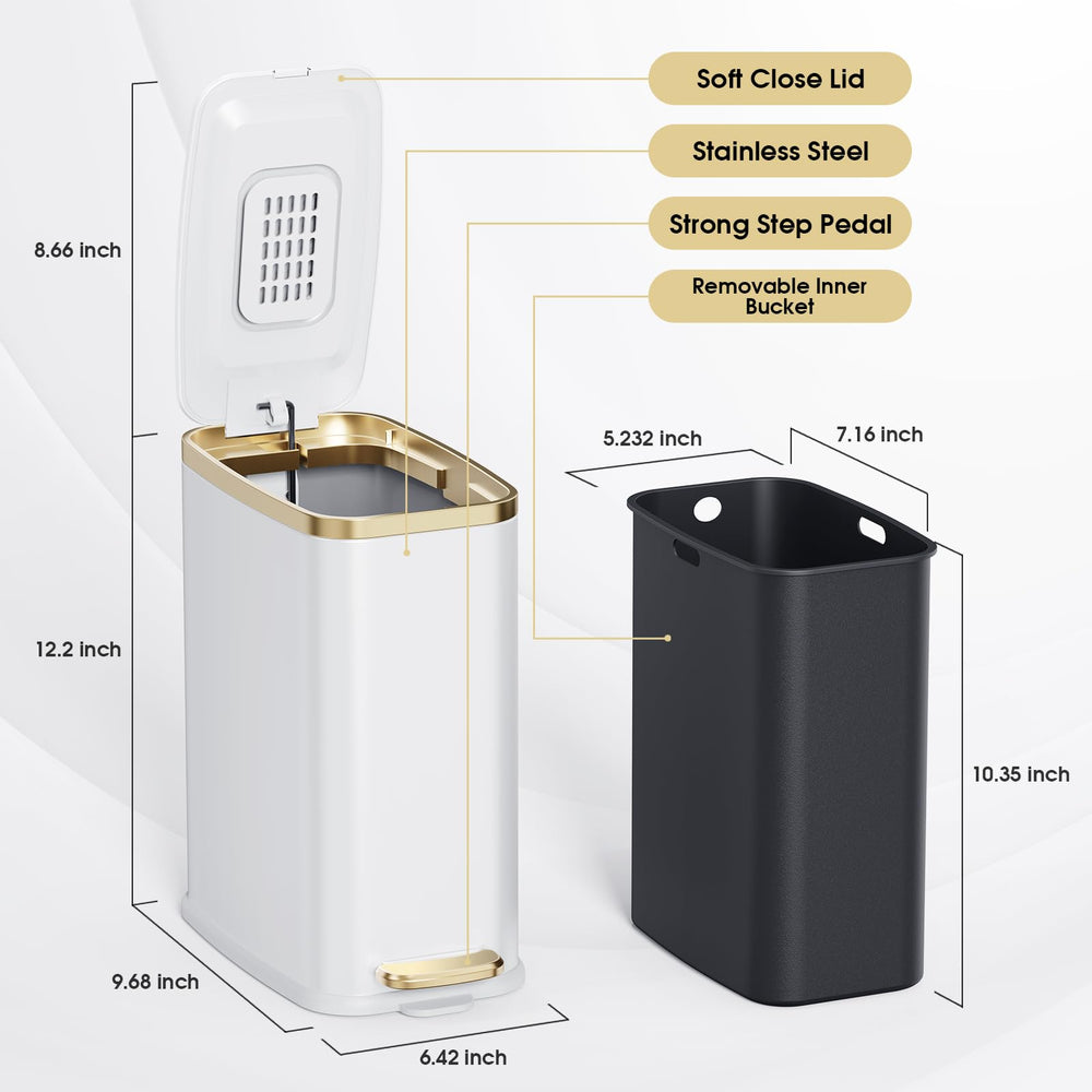 CEROELDA metal pedal and non-slip base enabling hands-free operation