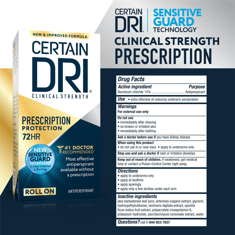 Certain Dri size comparison in hand demonstrating compact travel-friendly benefit