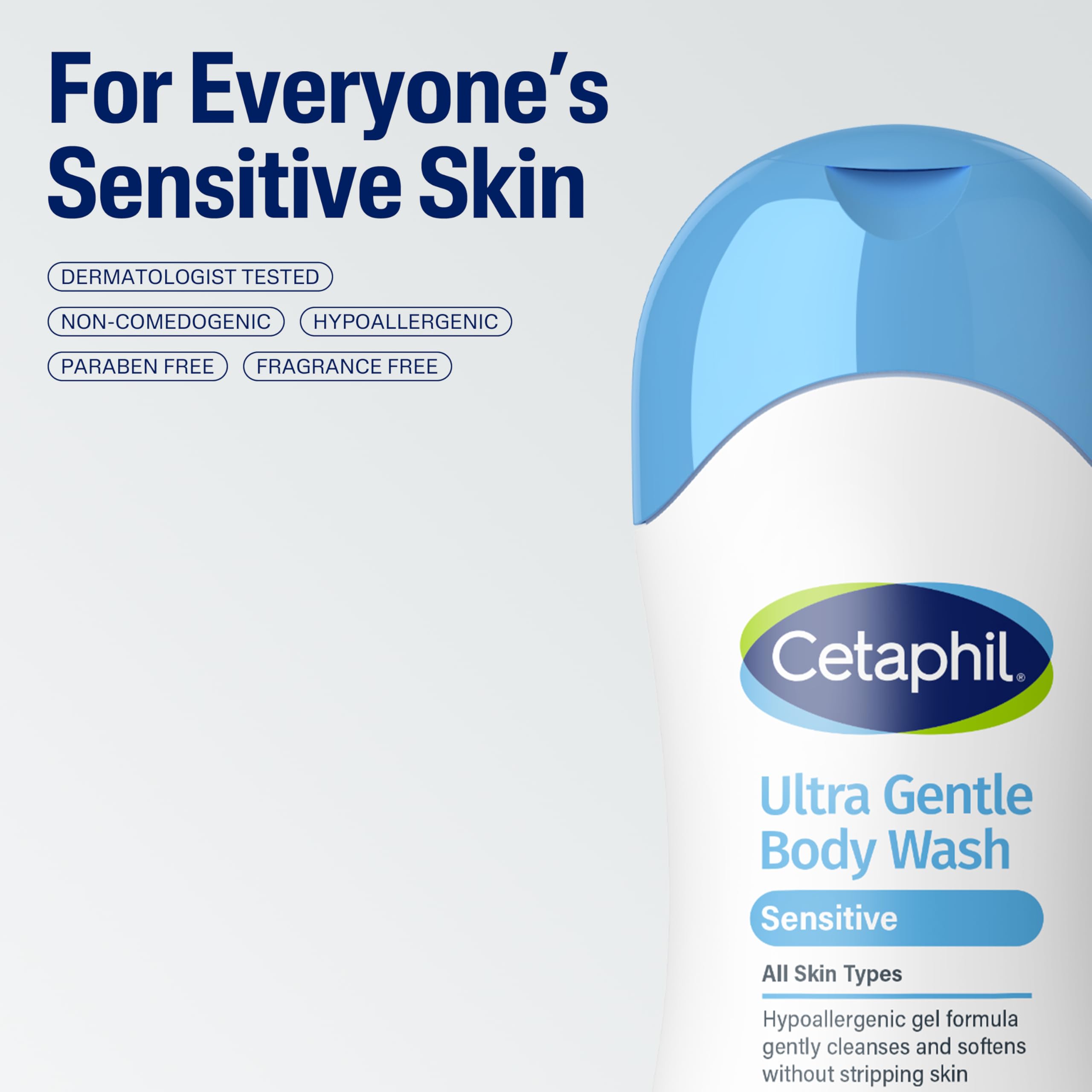 Cetaphil on bathroom shelf lifestyle showing family-friendly, fragrance-free benefit