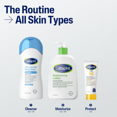 Cetaphil bottle label ingredients view highlighting aloe vera and vitamin B5