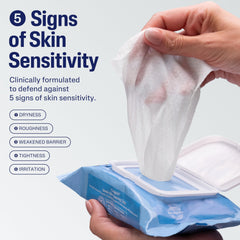 Cetaphil close-up of wipe texture highlighting gentle, non-abrasive fabric