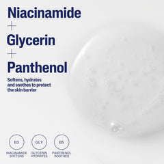 Cetaphil ingredients glycerin panthenol niacinamide highlighting hydration benefits