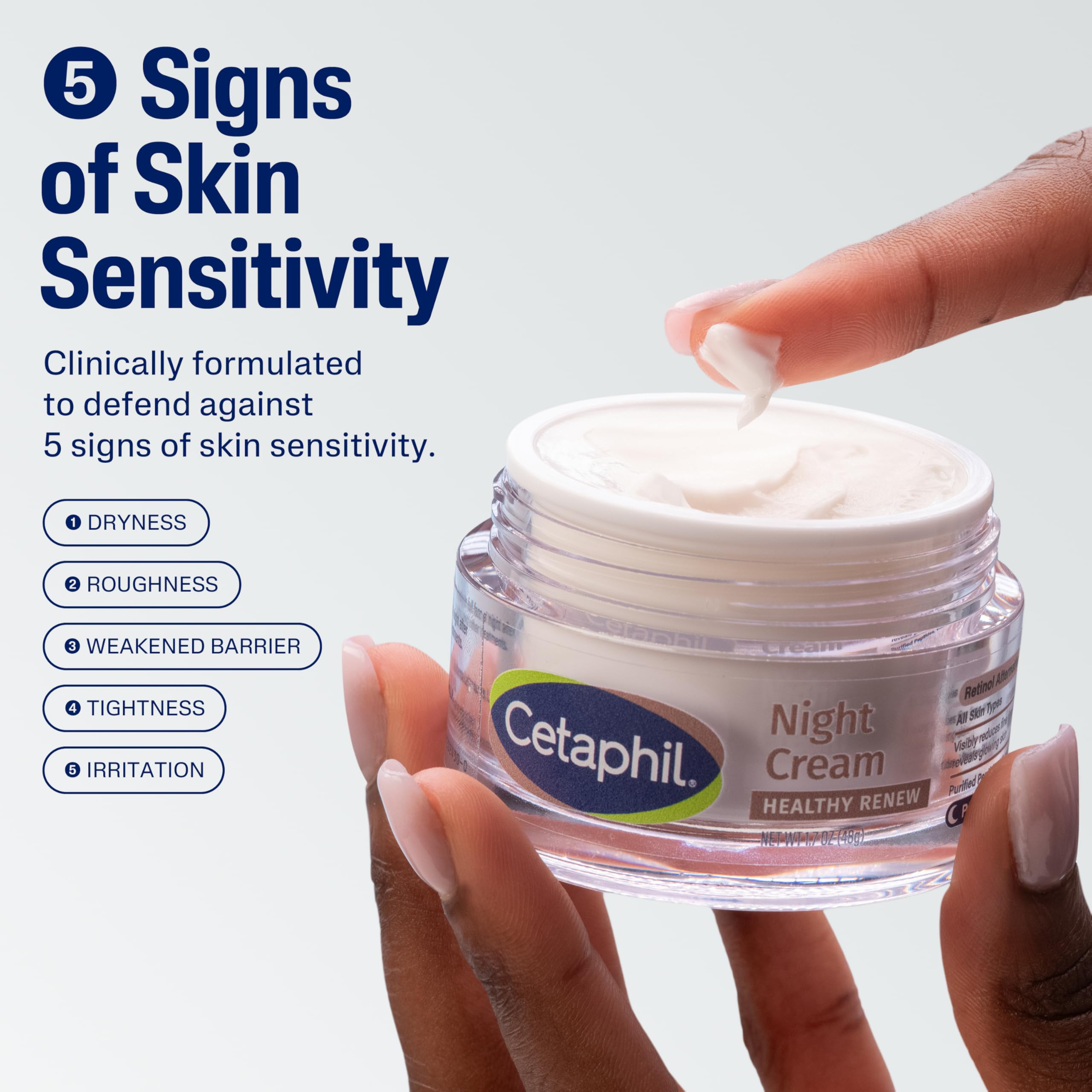 Cetaphil cream texture close-up highlighting smooth application and deep hydration