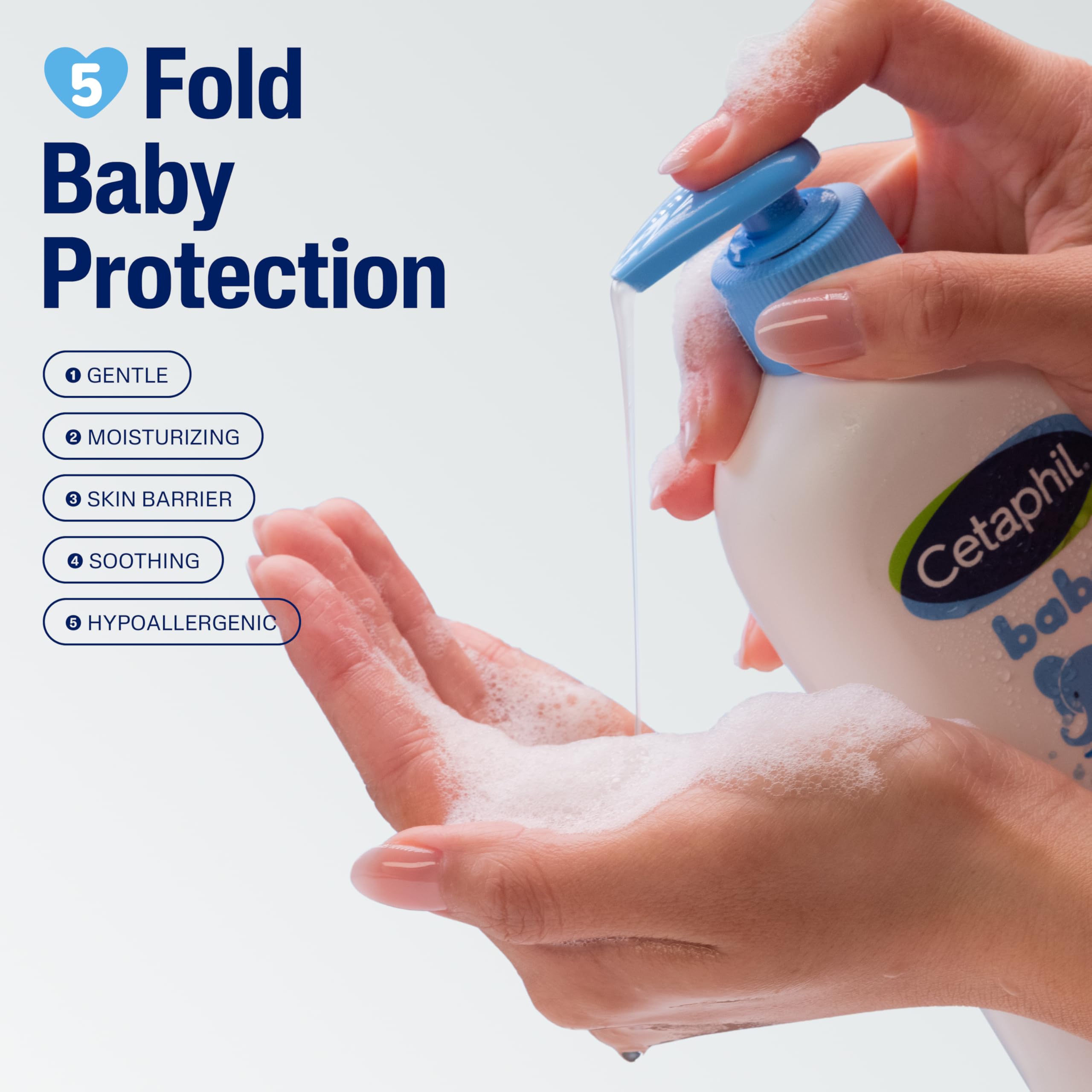Cetaphil pump close-up texture demonstrating easy dispensing