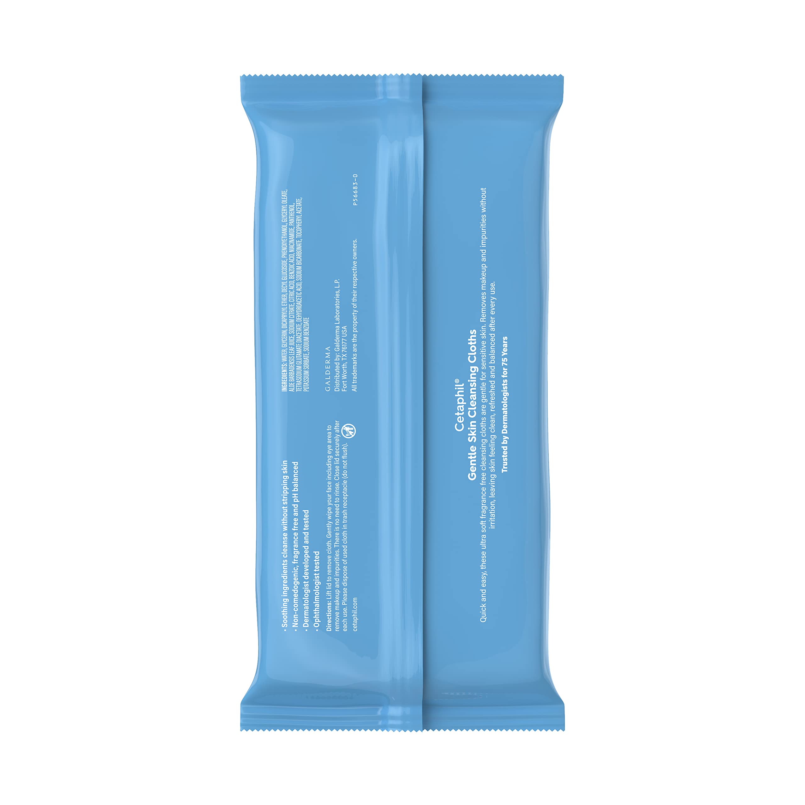 Cetaphil single wipe unfolded showing soft cloth and easy-to-use texture