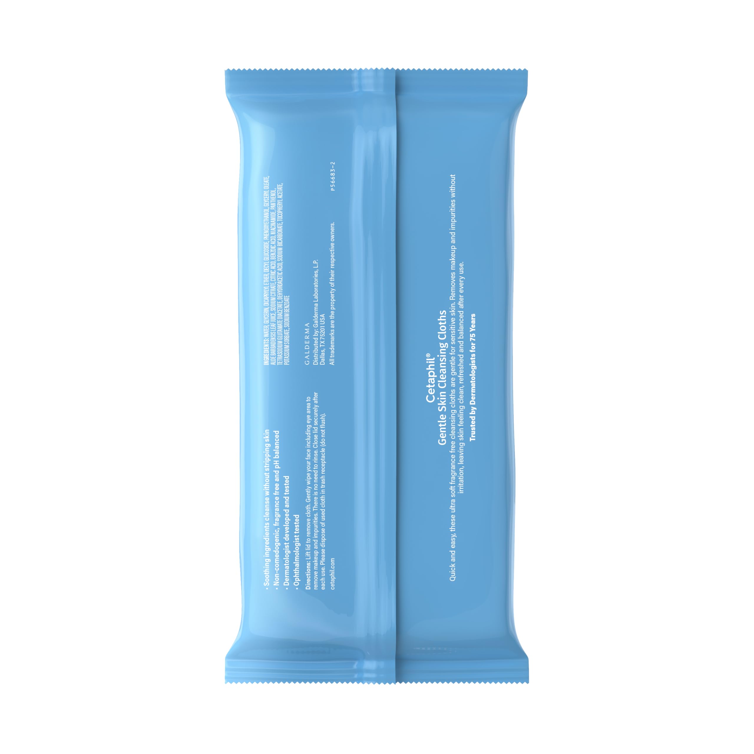 Cetaphil wipes next to skincare bottle showing complementary daily care benefit