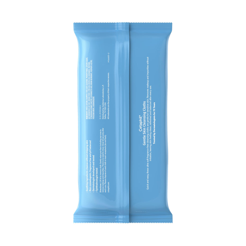 Cetaphil wipes next to skincare bottle showing complementary daily care benefit